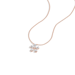 0.75CTW Lab Diamond Petite Flower Pendant Necklace In 14K Solid Gold/Platinum - Necklaces