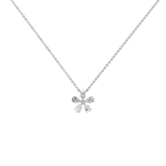 0.75CTW Lab Diamond Petite Flower Pendant Necklace In 14K Solid Gold/Platinum - Necklaces