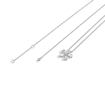 0.75CTW Lab Diamond Petite Flower Pendant Necklace In 14K Solid Gold/Platinum - Necklaces