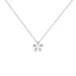 0.75CTW Lab Diamond Petite Flower Pendant Necklace In 14K Solid Gold/Platinum - Necklaces