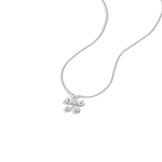 0.75CTW Lab Diamond Petite Flower Pendant Necklace In 14K Solid Gold/Platinum - Necklaces