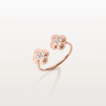 Lab Grown Diamond Clover Ring In 14K Gold/Platinum - Rings