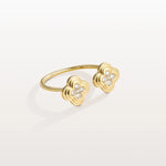 Lab Grown Diamond Clover Ring In 14K Gold/Platinum - Rings