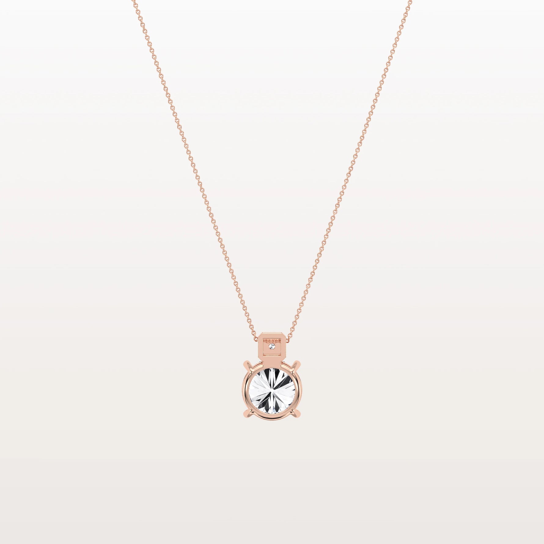 2CT Round Lab Grown Diamond Necklace in 14K Gold/Platinum - Necklaces