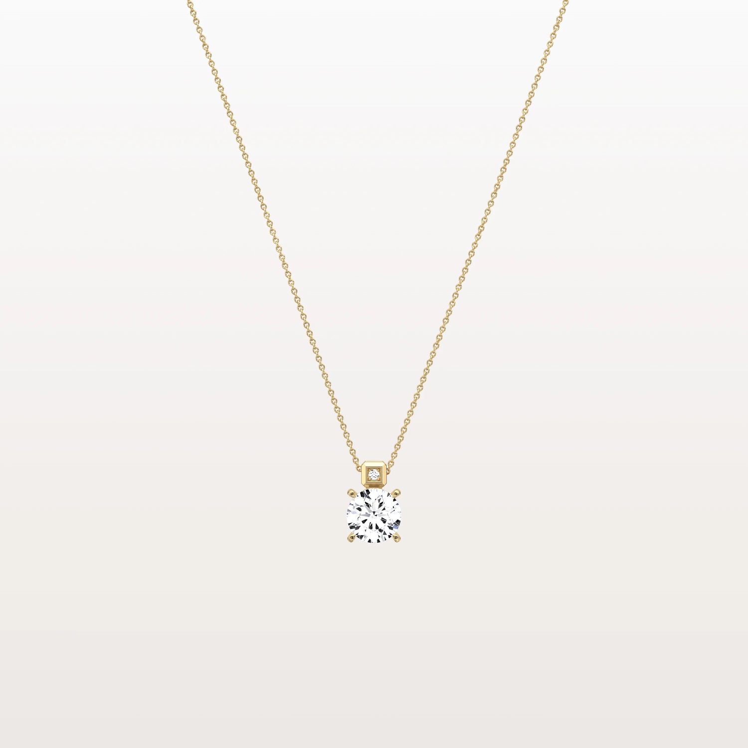 0.5CT Round Lab Grown Diamond Necklace in 14K Gold/Platinum - Necklaces