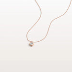 Hexagon Bezel Lab Grown Diamond Necklace in 14K Solid Gold/Platinum - Necklaces