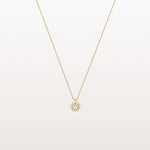 Hexagon Bezel Lab Grown Diamond Necklace in 14K Solid Gold/Platinum - Necklaces