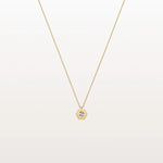 Hexagon Bezel Lab Grown Diamond Necklace in 14K Solid Gold/Platinum - Necklaces