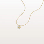 Hexagon Bezel Lab Grown Diamond Necklace in 14K Solid Gold/Platinum - Necklaces