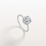 Hidden Halo 1CT Round Lab Diamond Ring With Basket Setting - Rings