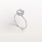 Hidden Halo 1CT Round Lab Diamond Ring With Basket Setting - Rings