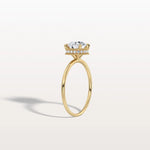 Hidden Halo 1CT Round Lab Diamond Ring With Basket Setting - Rings
