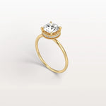 Hidden Halo 1CT Round Lab Diamond Ring With Basket Setting - Rings