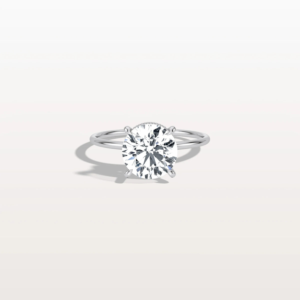 Hidden Halo 2CT Round Lab Diamond Ring With Basket Setting - Rings