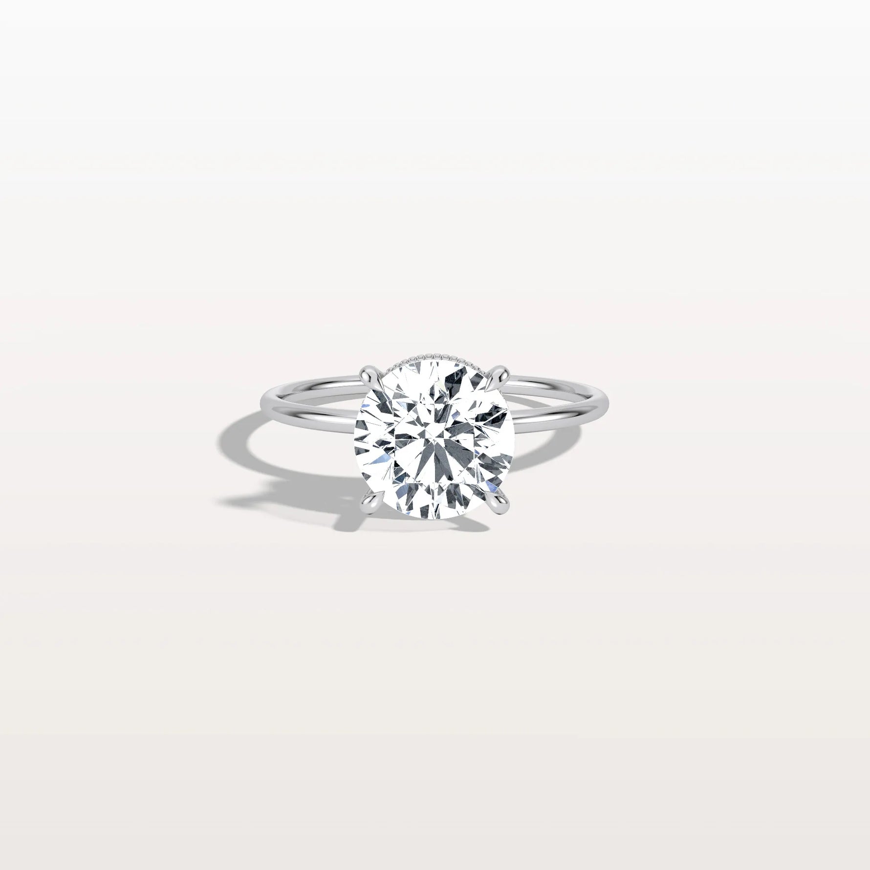 Hidden Halo 2CT Round Lab Diamond Ring With Basket Setting - Rings
