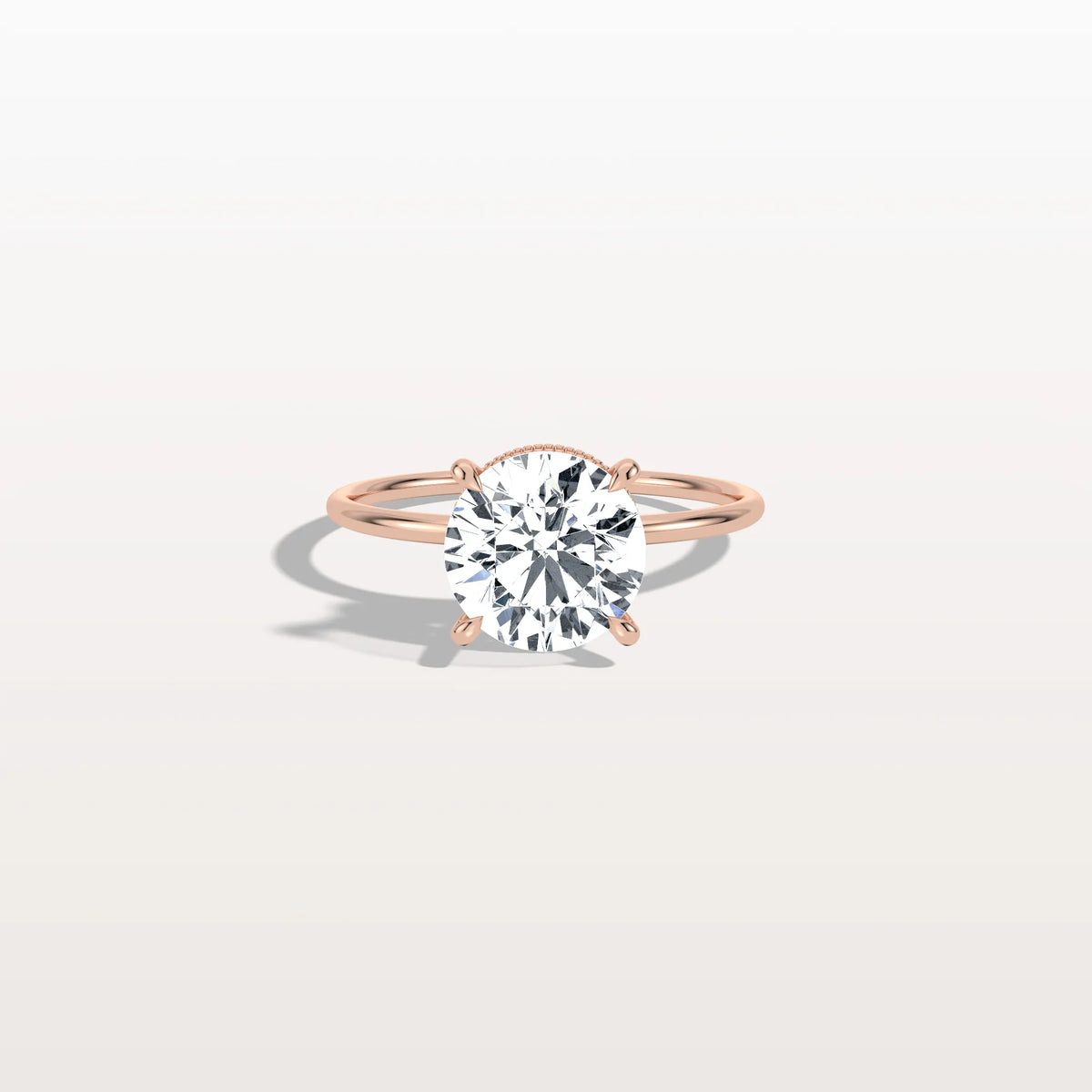 Hidden Halo 2CT Round Lab Diamond Ring With Basket Setting - Rings