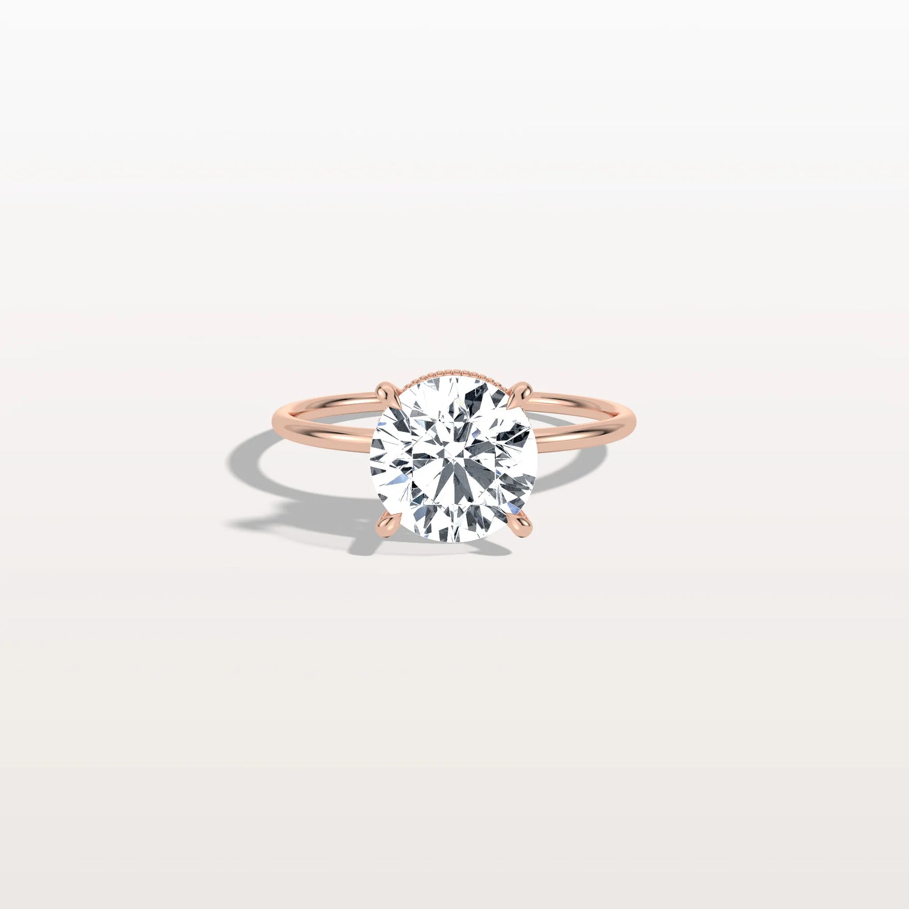 Hidden Halo 2CT Round Lab Diamond Ring With Basket Setting - Rings