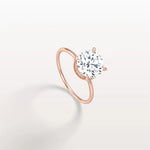 Hidden Halo 2CT Round Lab Diamond Ring With Basket Setting - Rings