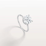 Hidden Halo 2CT Round Lab Diamond Ring With Basket Setting - Rings