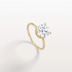 Hidden Halo 2CT Round Lab Diamond Ring With Basket Setting - Rings