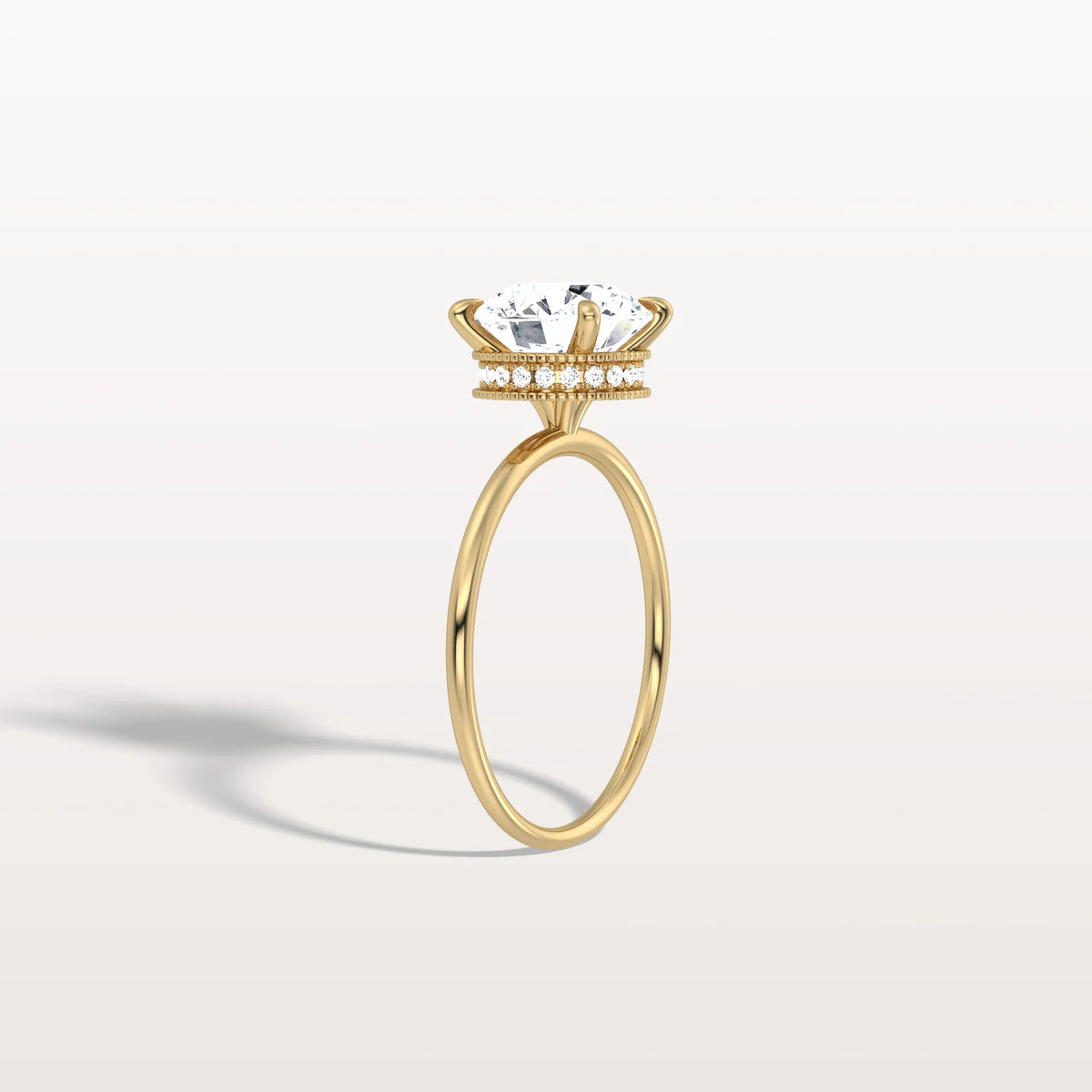 Hidden Halo 2CT Round Lab Diamond Ring With Basket Setting - Rings