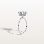Hidden Halo 3CT Round Lab Diamond Ring With Basket Setting - Rings