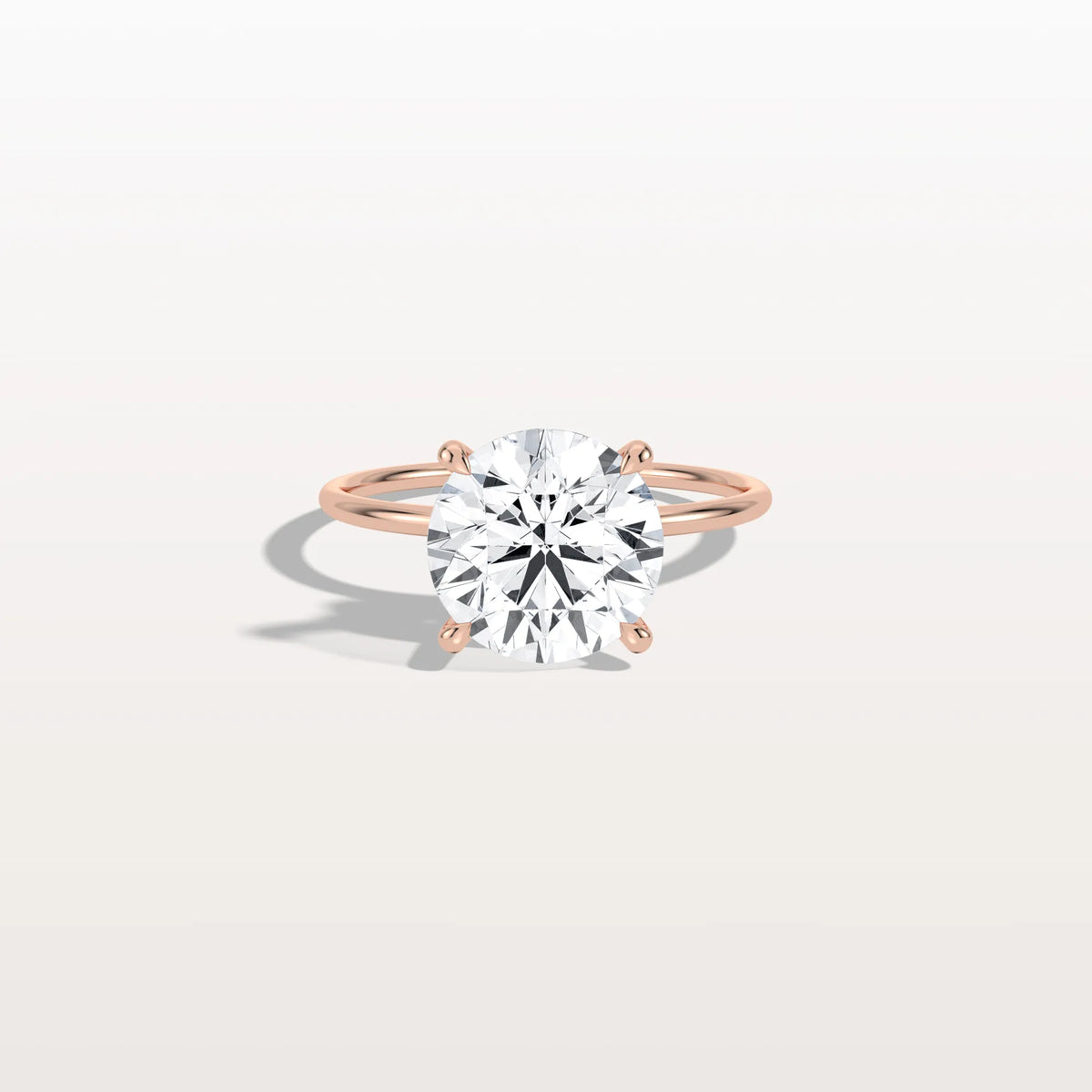 Hidden Halo 3CT Round Lab Diamond Ring With Basket Setting - Rings