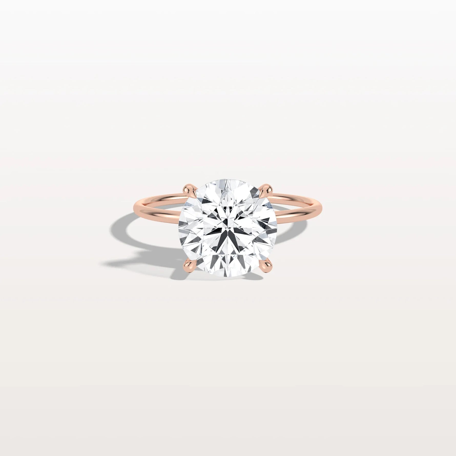 Hidden Halo 3CT Round Lab Diamond Ring With Basket Setting - Rings