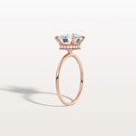 Hidden Halo 3CT Round Lab Diamond Ring With Basket Setting - Rings