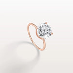 Hidden Halo 3CT Round Lab Diamond Ring With Basket Setting - Rings