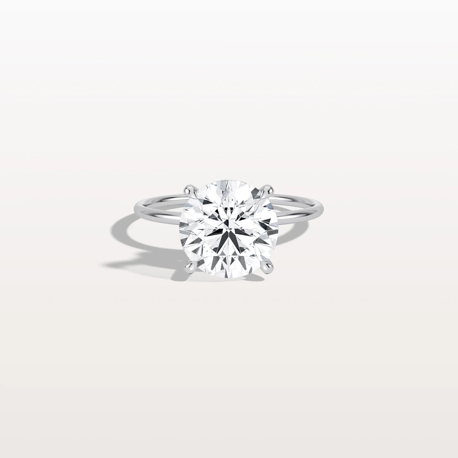 Hidden Halo 3CT Round Lab Diamond Ring With Basket Setting - Rings