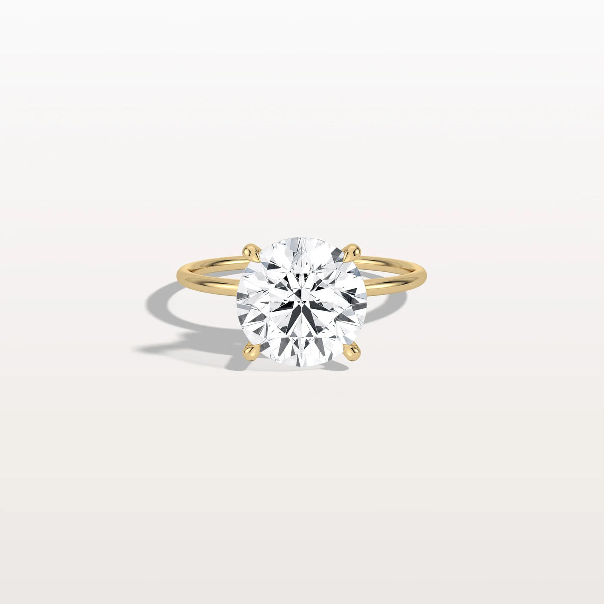 Hidden Halo 3CT Round Lab Diamond Ring With Basket Setting - Rings