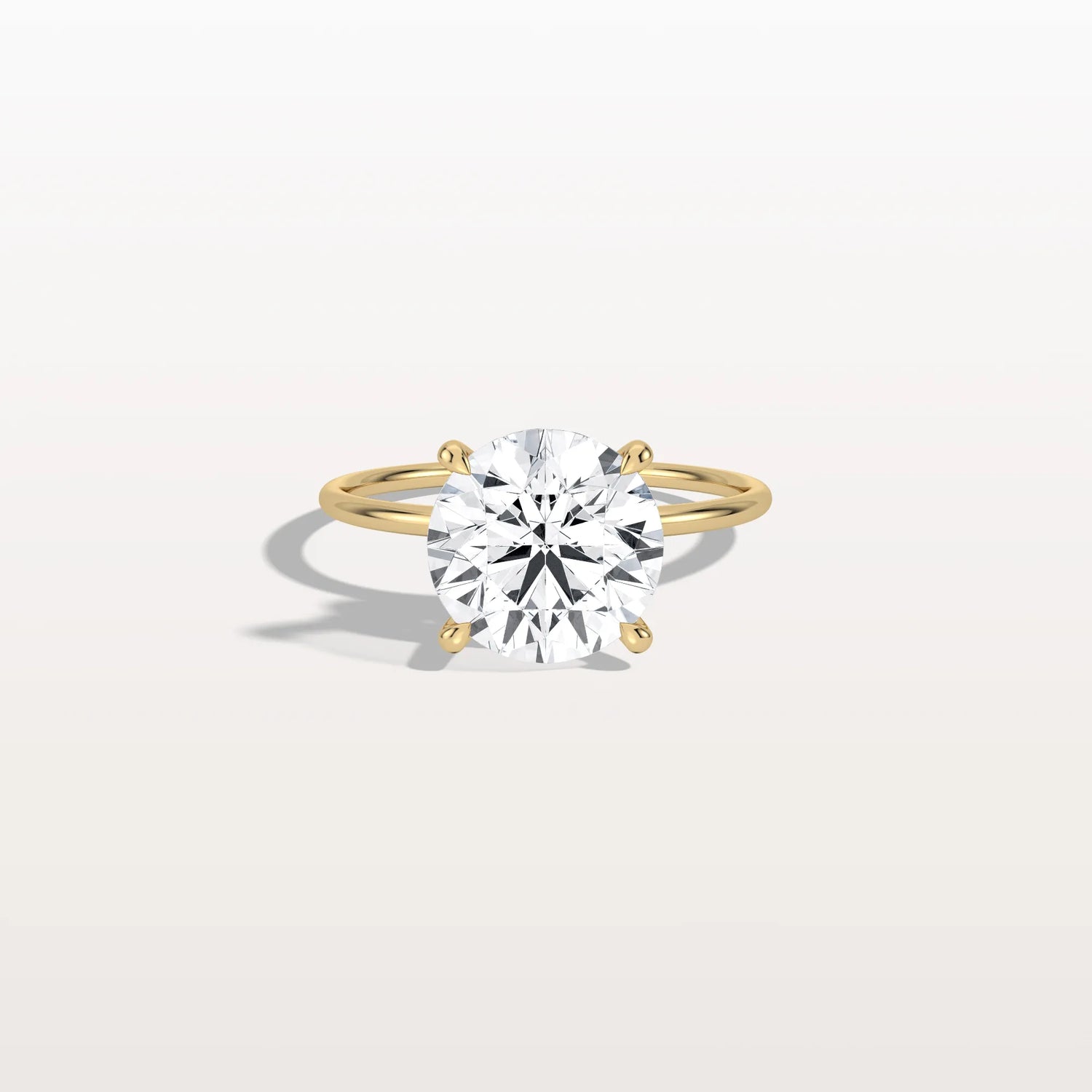 Hidden Halo 3CT Round Lab Diamond Ring With Basket Setting - Rings