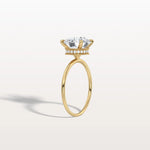 Hidden Halo 3CT Round Lab Diamond Ring With Basket Setting - Rings