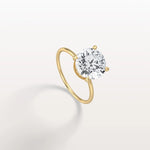 Hidden Halo 3CT Round Lab Diamond Ring With Basket Setting - Rings