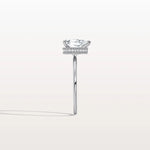 Hidden Halo 1CT Pear Lab Diamond Ring with Basket Setting - Rings