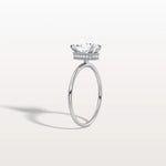 Hidden Halo 1CT Pear Lab Diamond Ring with Basket Setting - Rings