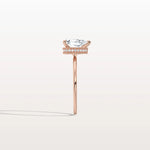 Hidden Halo 1CT Pear Lab Diamond Ring with Basket Setting - Rings