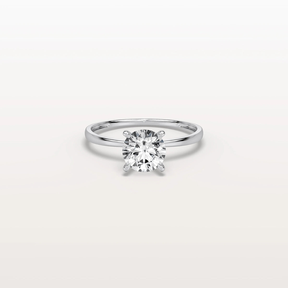 1CT Round Lab Grown Diamond Ring In 14K Gold - Rings