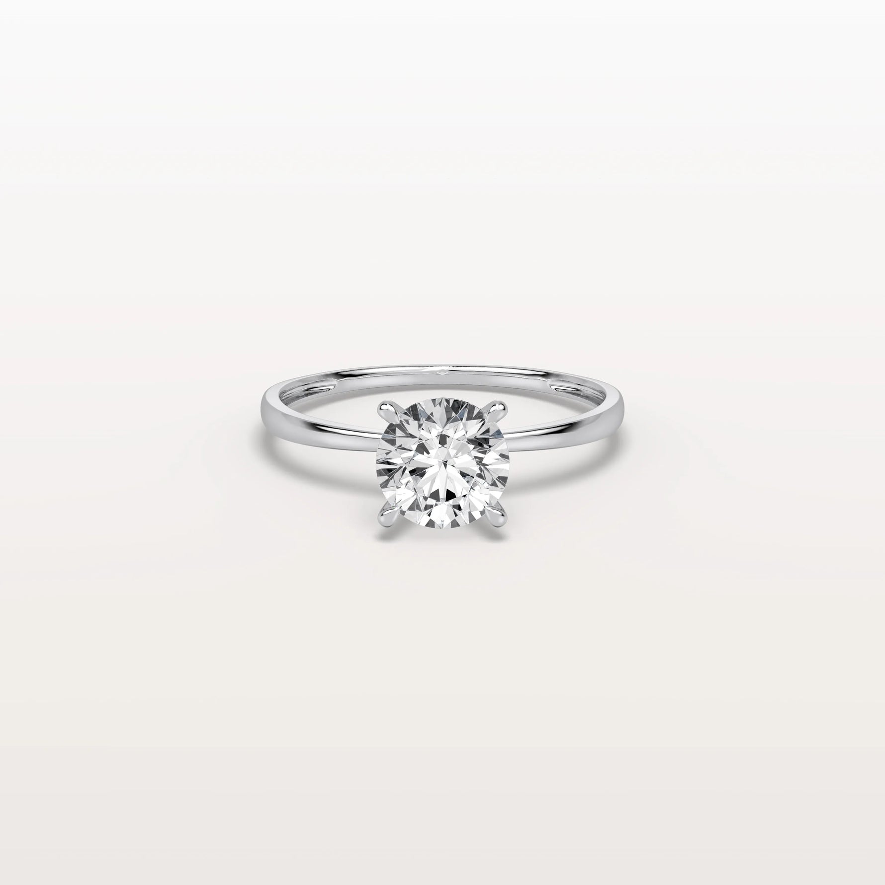 1CT Round Lab Grown Diamond Ring In 14K Gold - Rings
