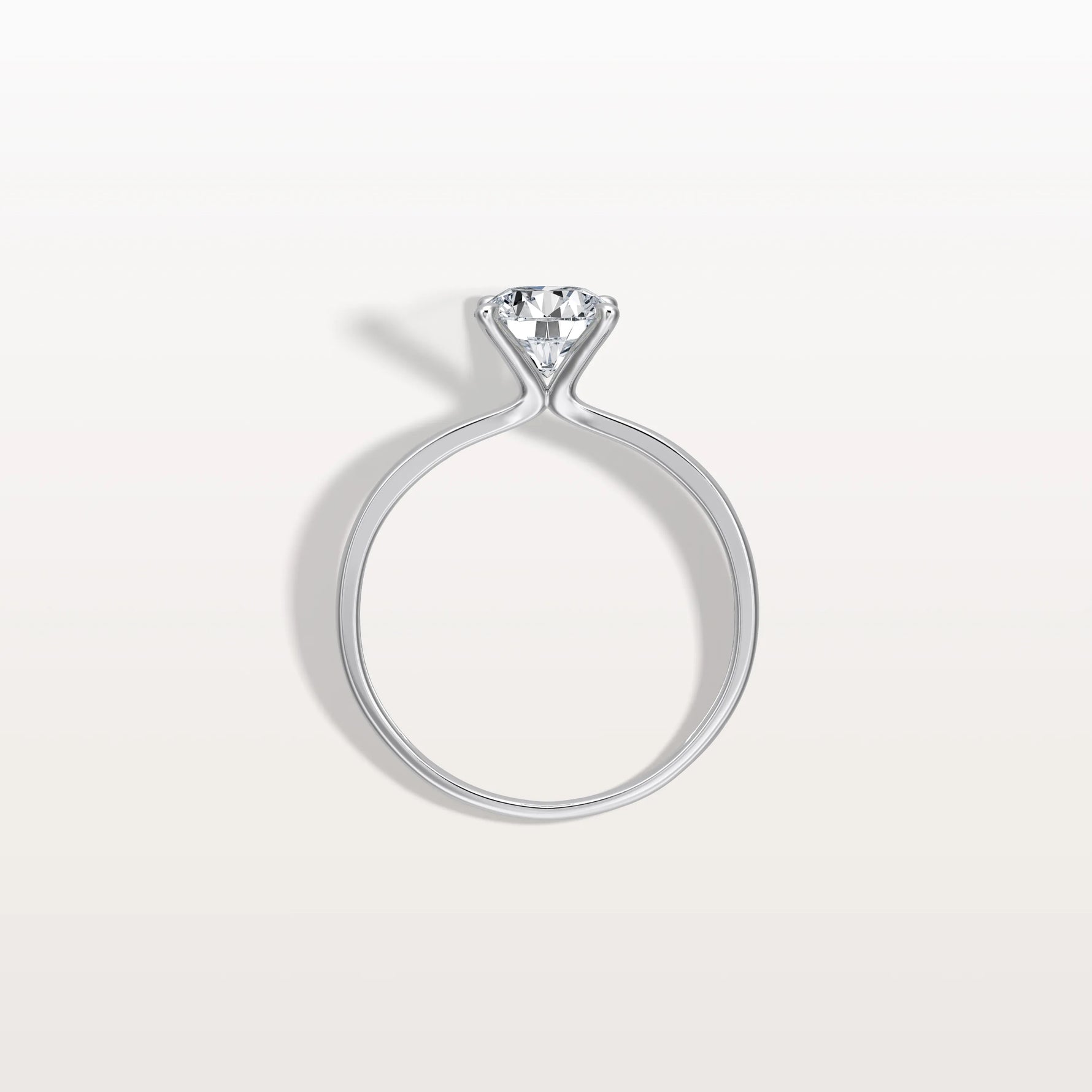 1CT Round Lab Grown Diamond Ring In 14K Gold - Rings