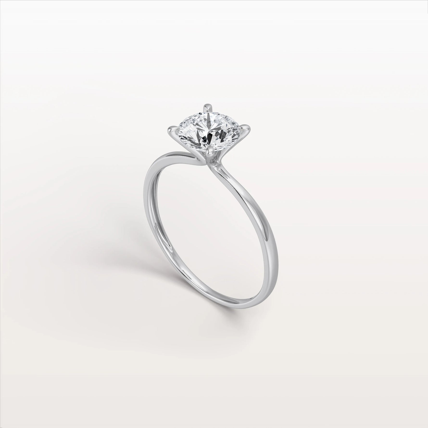 1CT Round Lab Grown Diamond Ring In 14K Gold - Rings