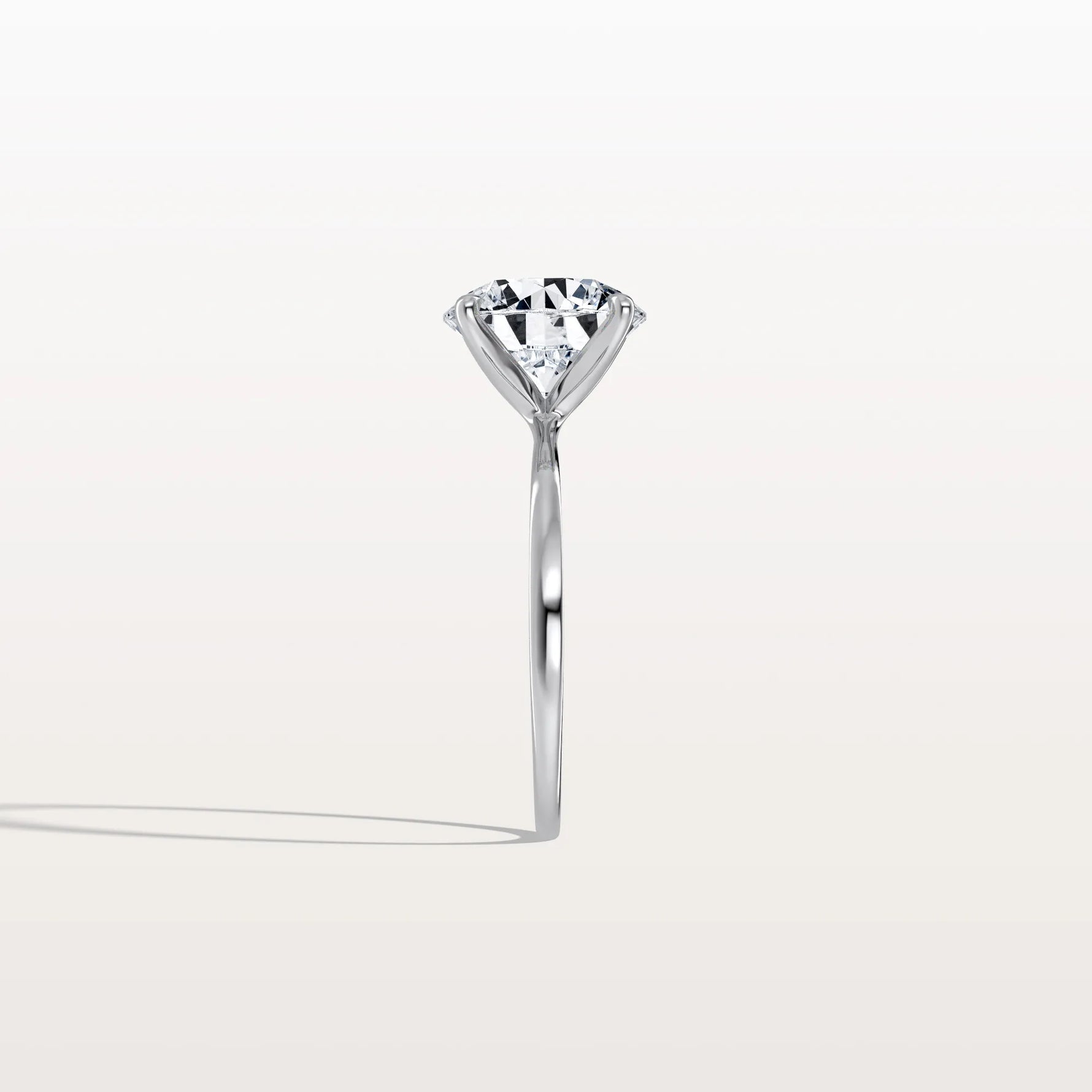 3CT Round Lab Grown Diamond Ring In 14K Gold - Rings