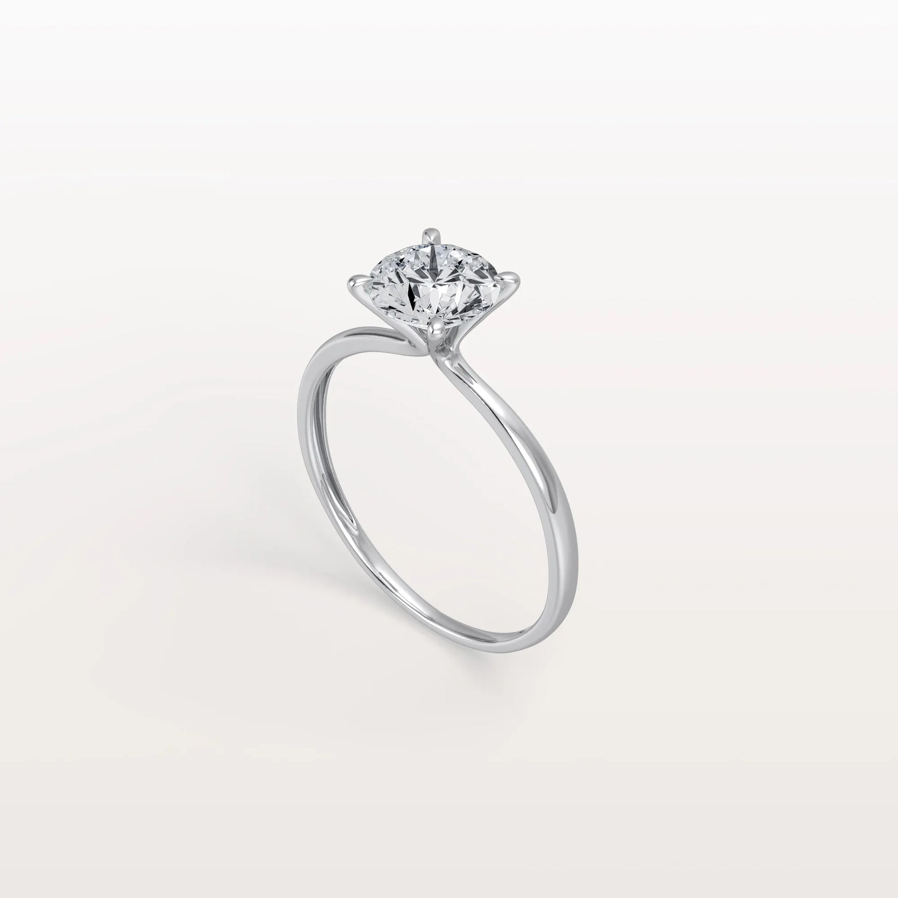 3CT Round Lab Grown Diamond Ring In 14K Gold - Rings