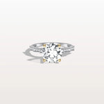 Lab Diamond Two Tone Engagement Ring - 2CT Pave Band - Rings