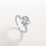 Lab Diamond Two Tone Engagement Ring - 3CT Pave Band - Rings