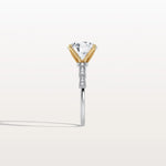 Lab Diamond Two Tone Engagement Ring - 3CT Pave Band - Rings