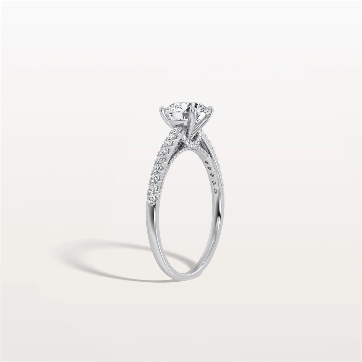 1CT Lab Diamond Pave Hidden Halo Ring - Cathedral Ring - Rings
