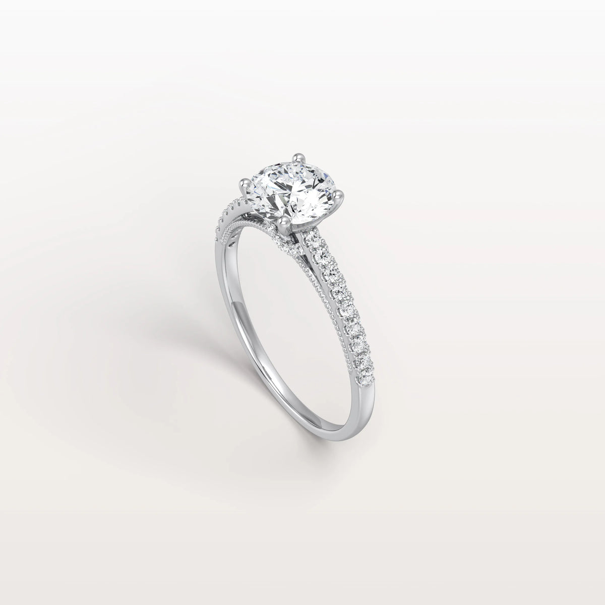 1CT Lab Diamond Pave Hidden Halo Ring - Cathedral Ring - Rings