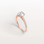 1CT Lab Diamond Pave Hidden Halo Ring - Cathedral Ring - Rings